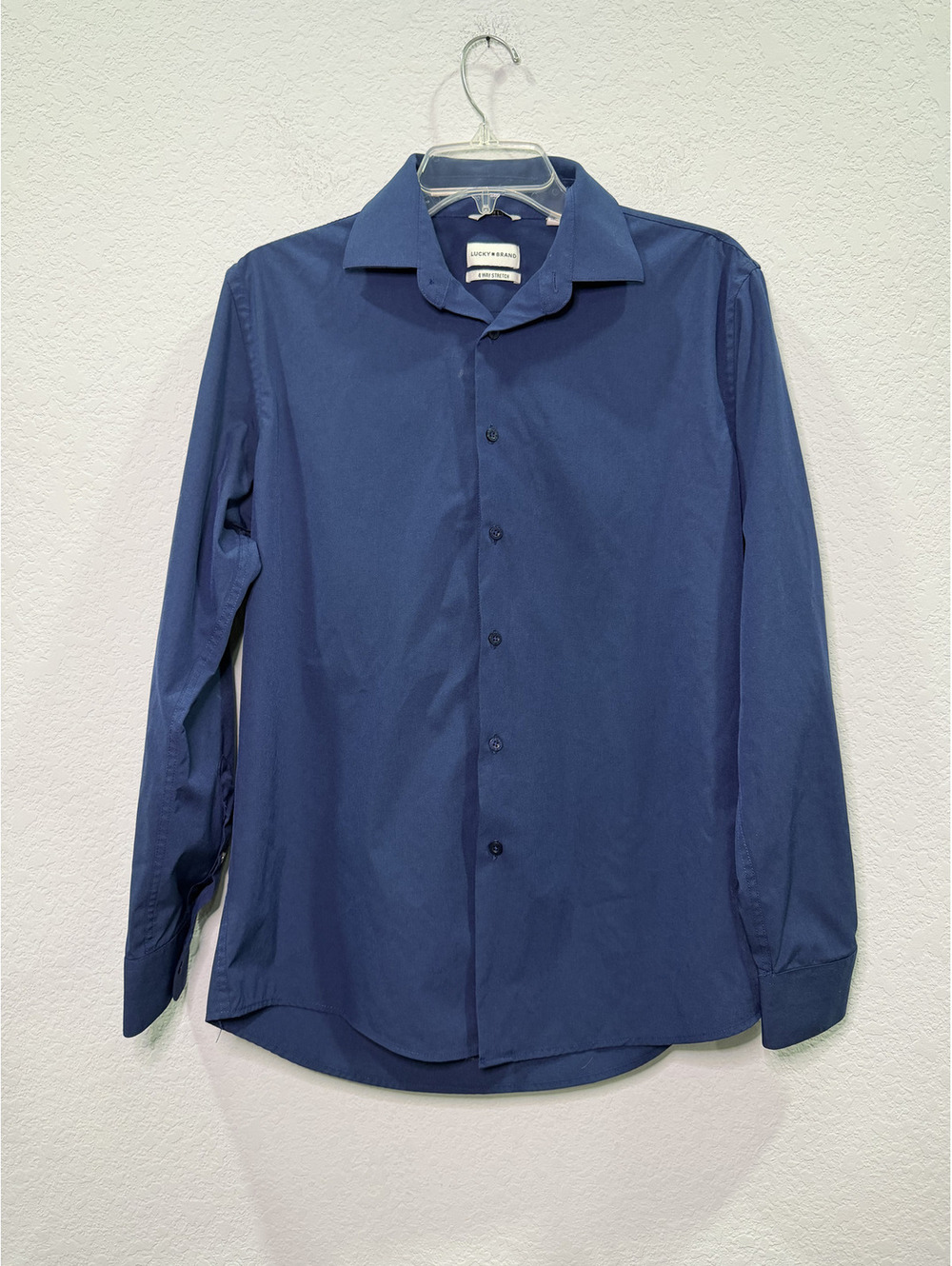 Lucky Brand Navy Slim Fit Button Down Dress Shirt - M